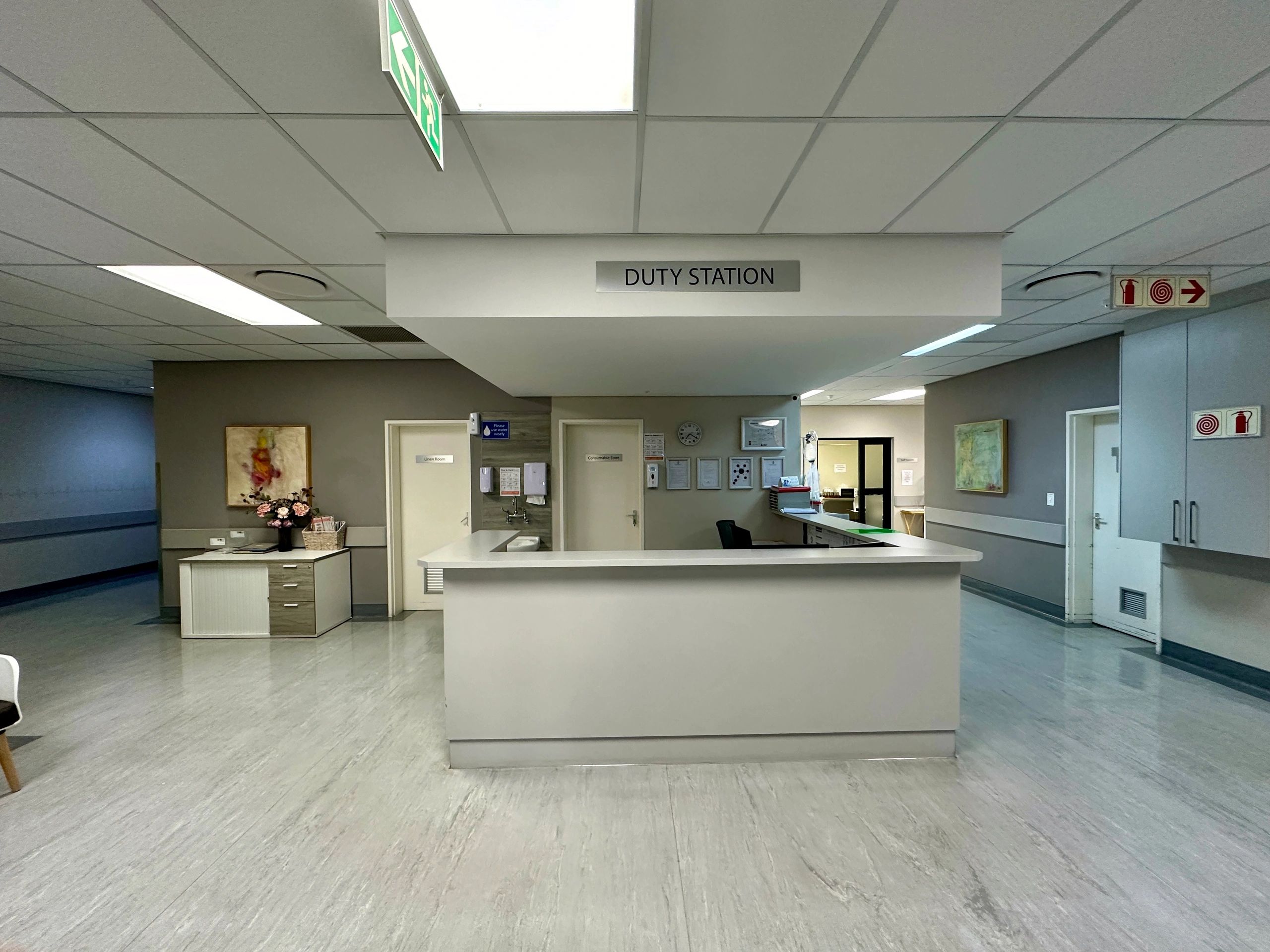 Clean modern hospital reception area
